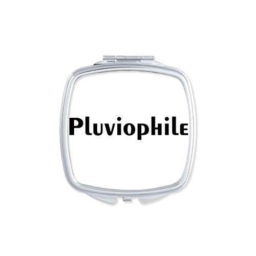 Stylish Pluviophile Word Art Deco Fashion Mirror - Portable Compact Double Sided Glass Makeup Mirror - Perfect Gift for Rain Lovers, Home Decor & Travel Beauty Essential