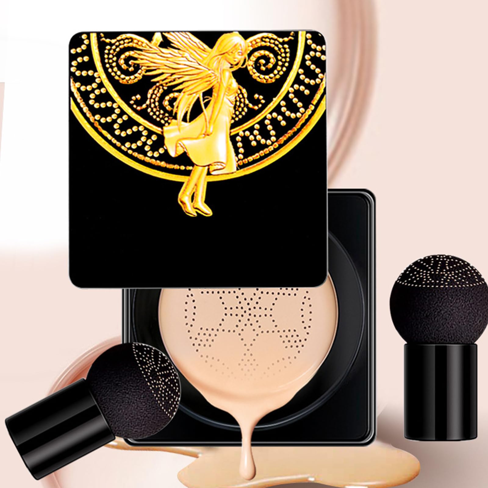 KOAHDE Air Cushion Moisturizing Concealer - Liquid Foundation Cushion with Mushroom Head Applicator, Hydrating BB Cream & CC Cream for Flawless Coverage | Perfect for Daily Makeup, Travel & On-The-Go Touch-Ups