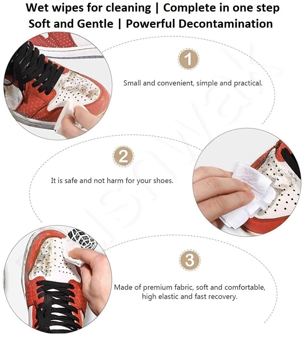 Rushwak Shoe Wipes (160 Count) - Instant Sneaker Cleaner Wipes for Quick Dirt & Stain Removal - Premium Shoe Cleaning Kit for Sneakers, Boots & Athletic Shoes - Perfect for Gym, Travel & Everyday Use