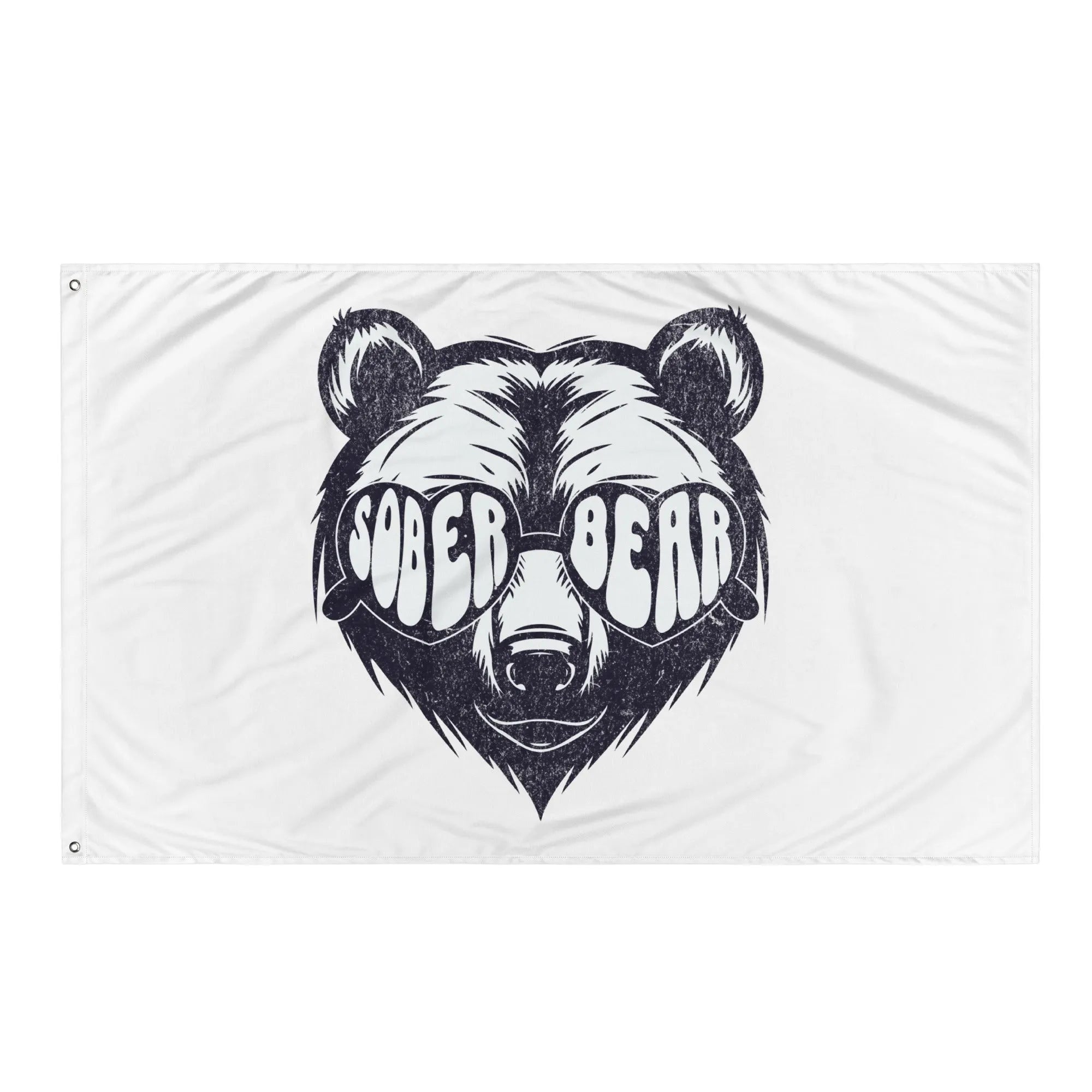 Sober Bear Flag - Motivational Sobriety Banner for Recovery & AA Meetings - Perfect for Home, Office, and Support Group Decor