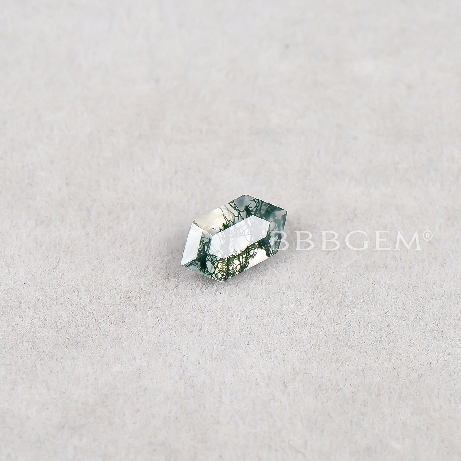 Natural Green Moss Agate Hexagon Faceted Loose Gemstone - Healing Crystal for Jewelry Making, Meditation & Spiritual Gifts