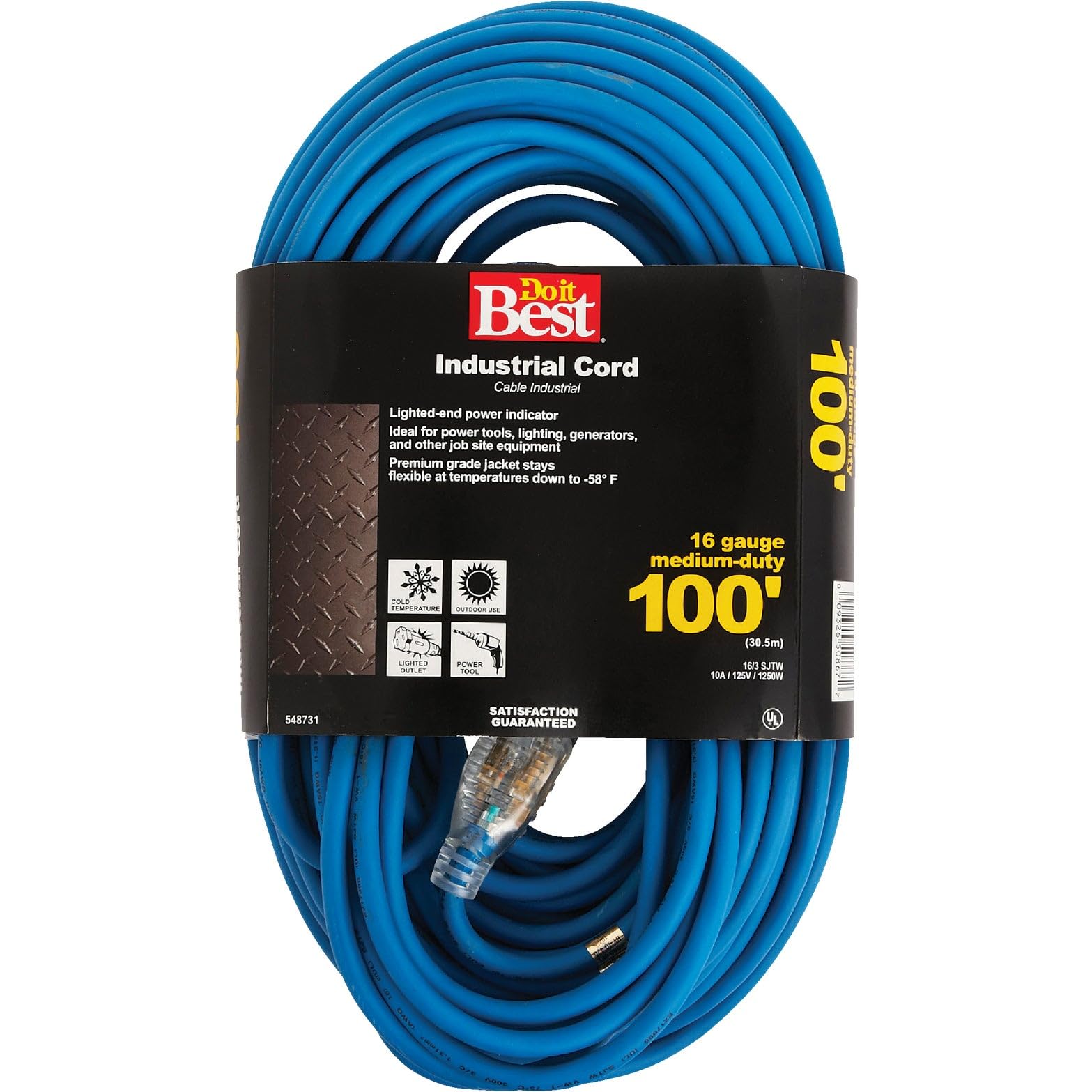 Heavy Duty Outdoor Extension Cord - 50ft Weatherproof Power Cable with 3 Outlets, Ideal for Garden, Patio, and Holiday Lights - Perfect for Outdoor Decor, Power Tools, and Christmas Lighting