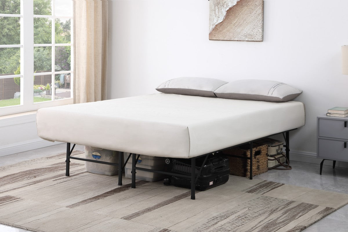 Full Bed Frame Black - Sturdy Metal Platform Bed with Headboard & Footboard - Perfect for Bedroom, Guest Room, or Dormitory