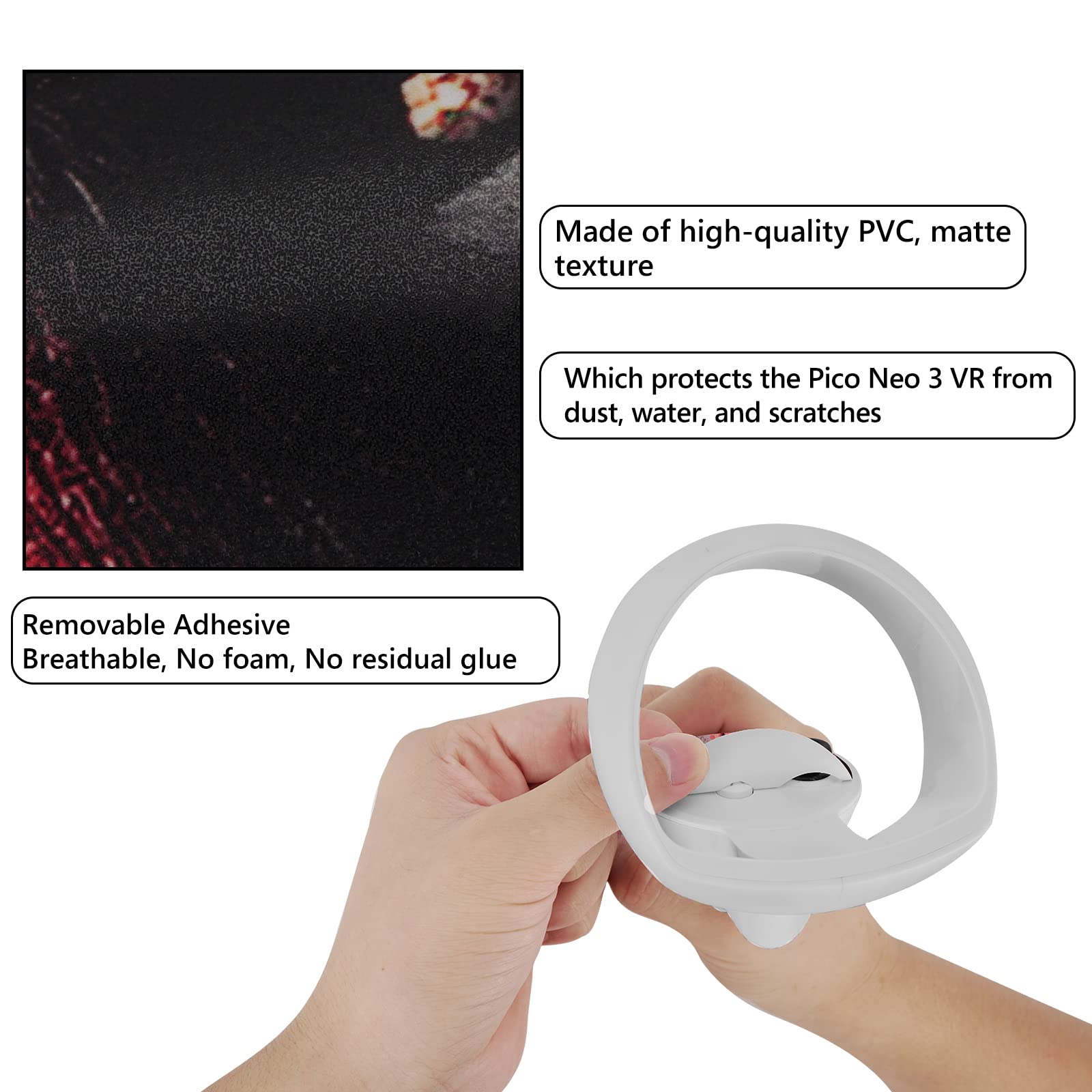 Geekria VR Headset & Controller Handle Skin Compatible with Pico Neo 3 - Protective Cover, Durable Scratch-Resistant Sticker for Enhanced Gaming Experience