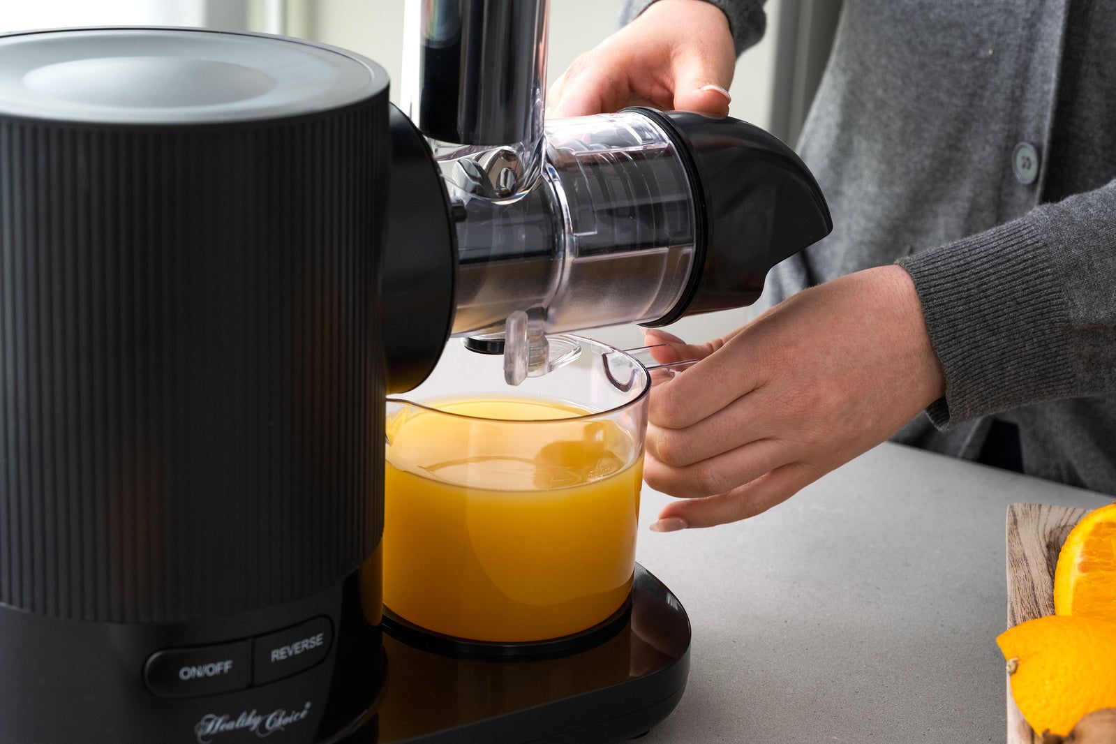 Cold Press Slow Juicer 150W with 500ml Juice & Pulp Containers - Healthy Fruit & Vegetable Juicer for Home, Gym & Office Use