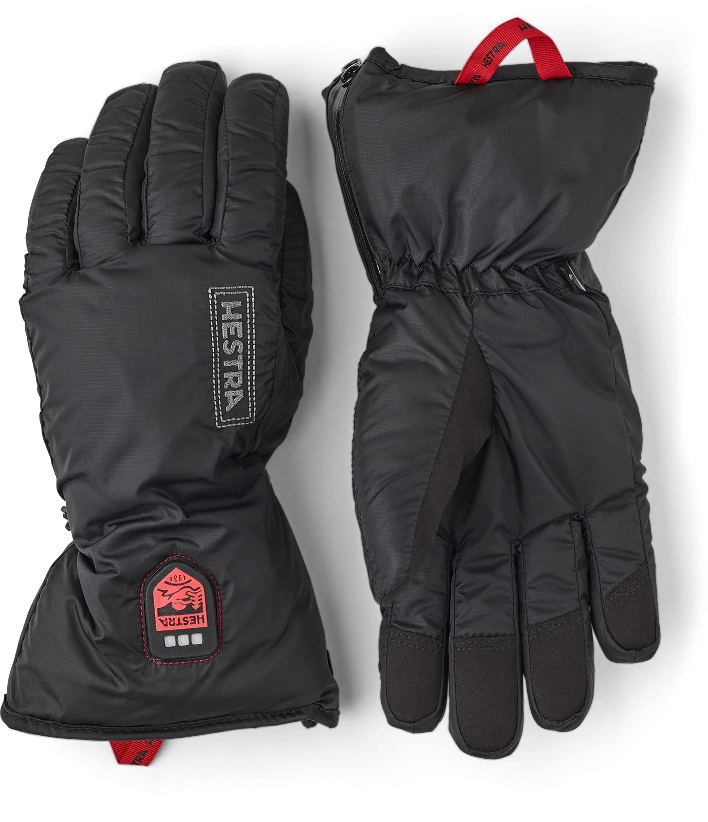 Hestra Women's Heated 5-Finger Glove Liners - Rechargeable Battery, 3 Heat Settings for Skiing, Snowboarding & Winter Sports - Thermal Insulation for Cold Weather Activities