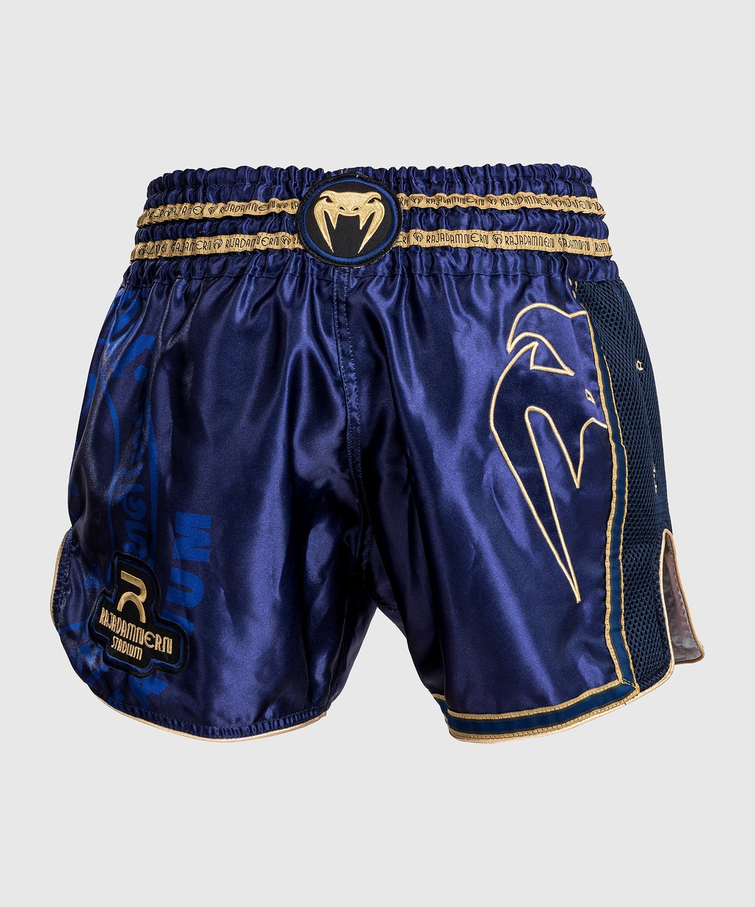 RAJADAMNERN x Venum Muay Thai Shorts - Navy Blue MMA & Kickboxing Training Shorts for Men | Perfect for Muay Thai, Boxing & Martial Arts Practice
