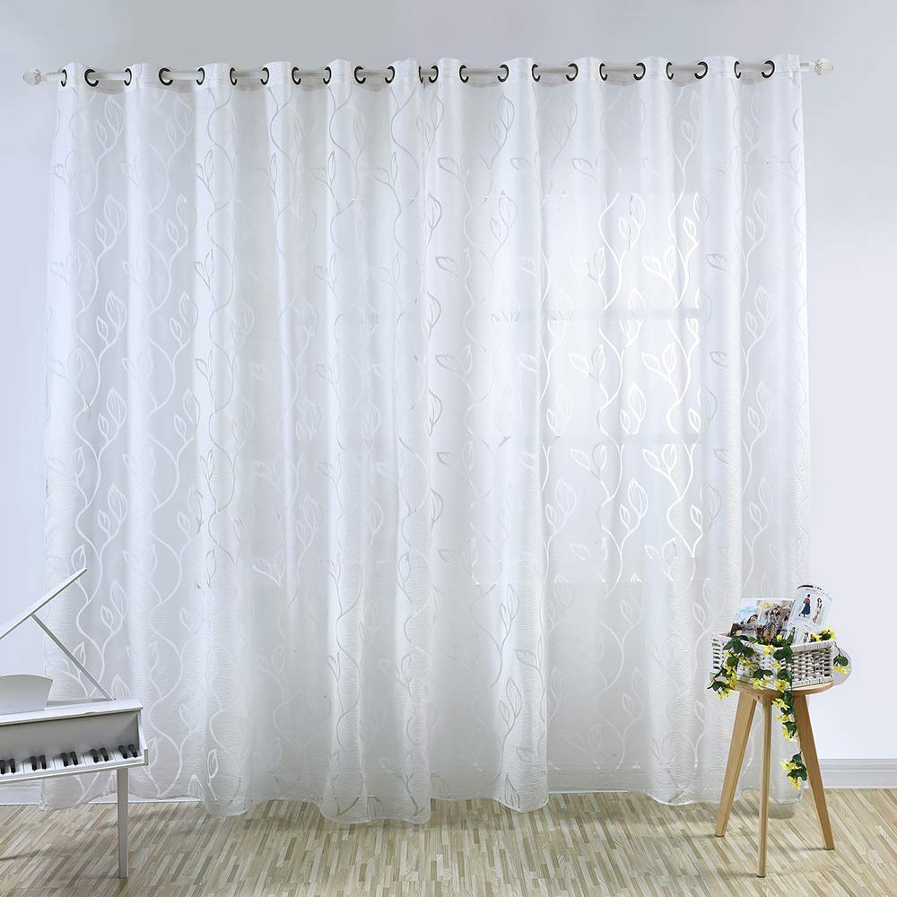 FOMIYES Printed Curtains for Living Room - Fashion Home Decor Window Drapes & Sheer Gauze Panels - Perfect for Bedroom, Kitchen, and Office Windows
