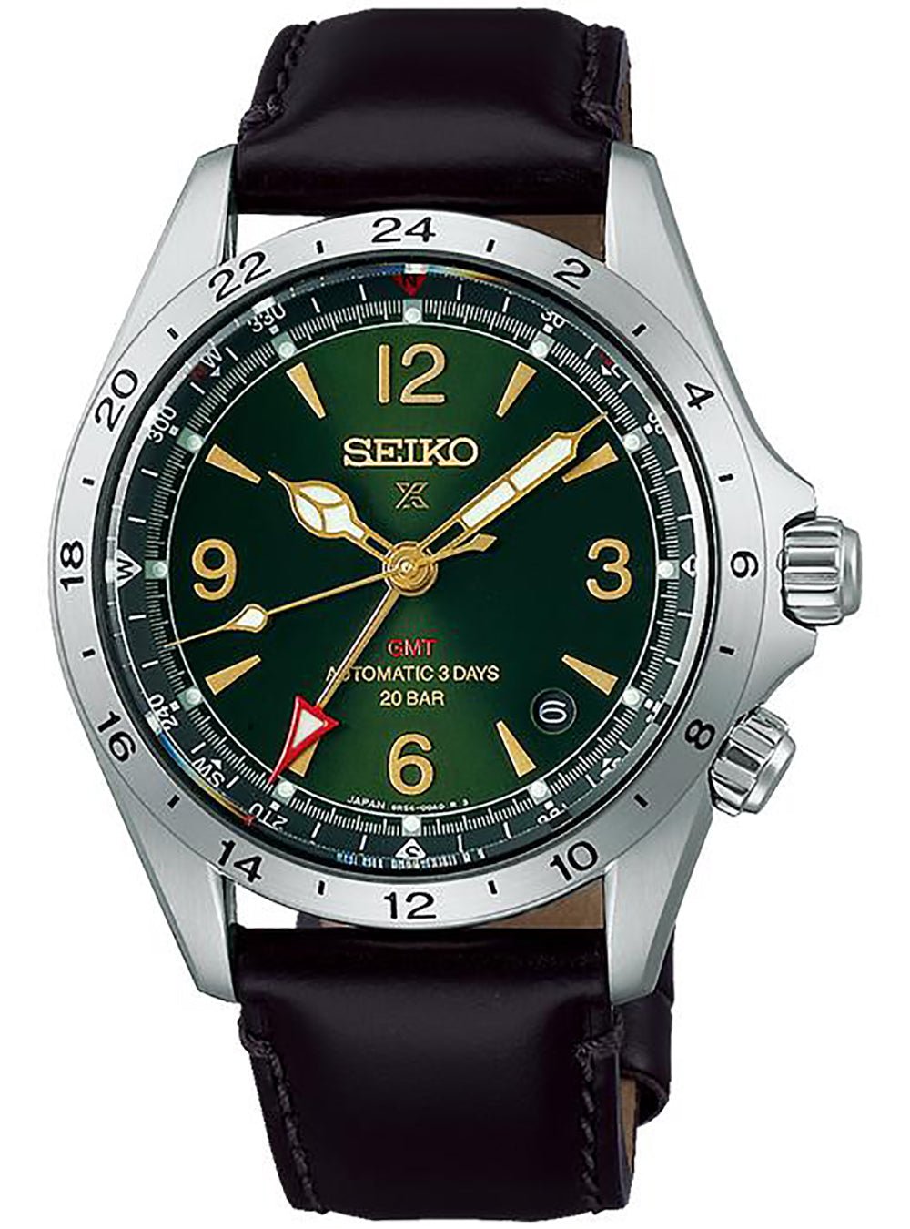 SEIKO PROSPEX Alpinist GMT Automatic Watch SBEJ005 - Japan Made JDM - Perfect for Outdoor Adventures, Travel & Business
