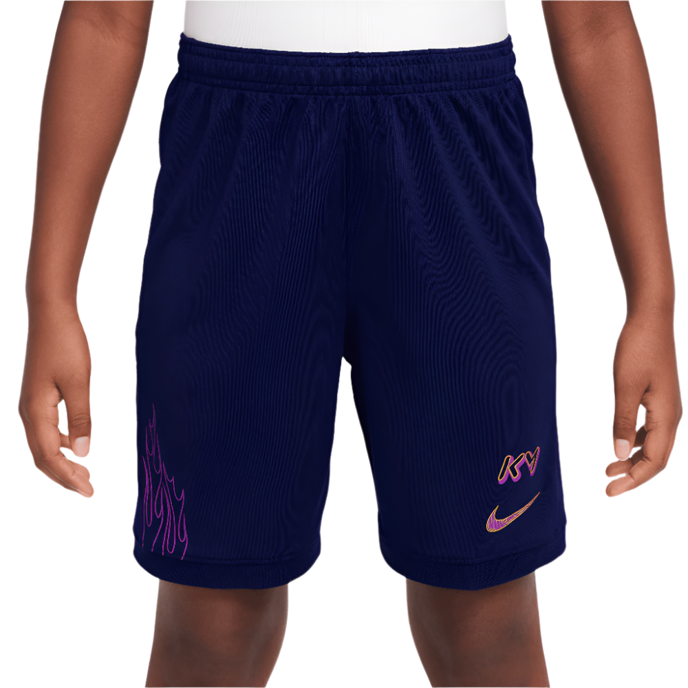Nike Kylian Mbappé Youth Dri-FIT Academy25 Football Shorts - Blue Void/Metallic Gold - Moisture-Wicking Soccer Shorts for Kids - Perfect for Training, Matches & Outdoor Sports