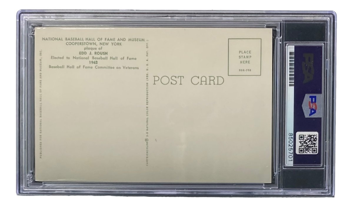 Edd Roush Signed 4x6 Chicago White Sox HOF Plaque Card PSA/DNA Certified 85025701 - Authentic Baseball Memorabilia for Collectors & Sports Fans