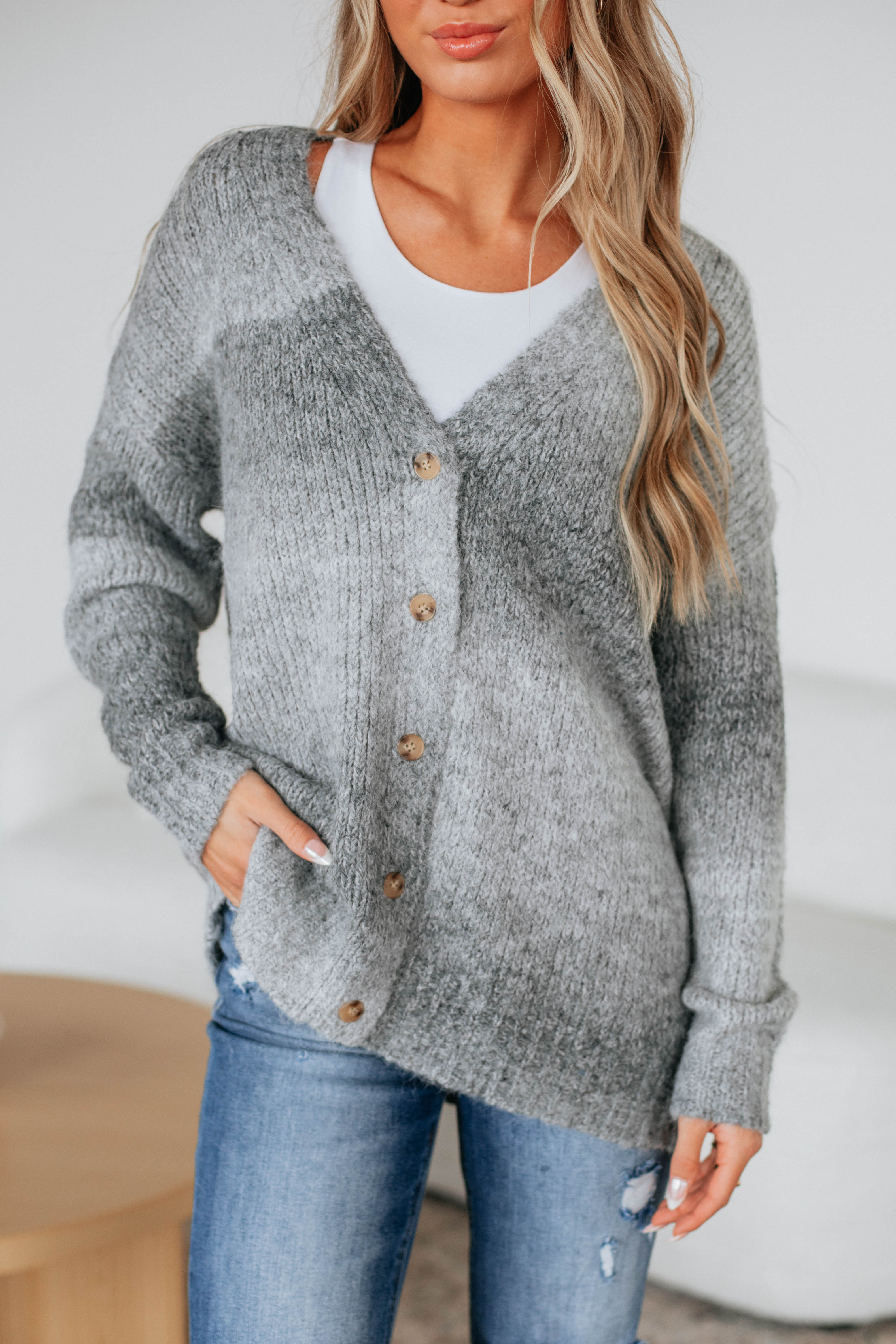 Elsie Knit Cardigan for Women - Soft Heather Grey Open Front Sweater | Perfect for Fall, Winter & Cozy Outfits