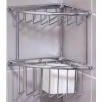 Valsan 53424CR Chrome Corner Soap Basket - Large 2-Wire Bathroom Organizer for Shower, Sink & Bathtub Essentials Storage