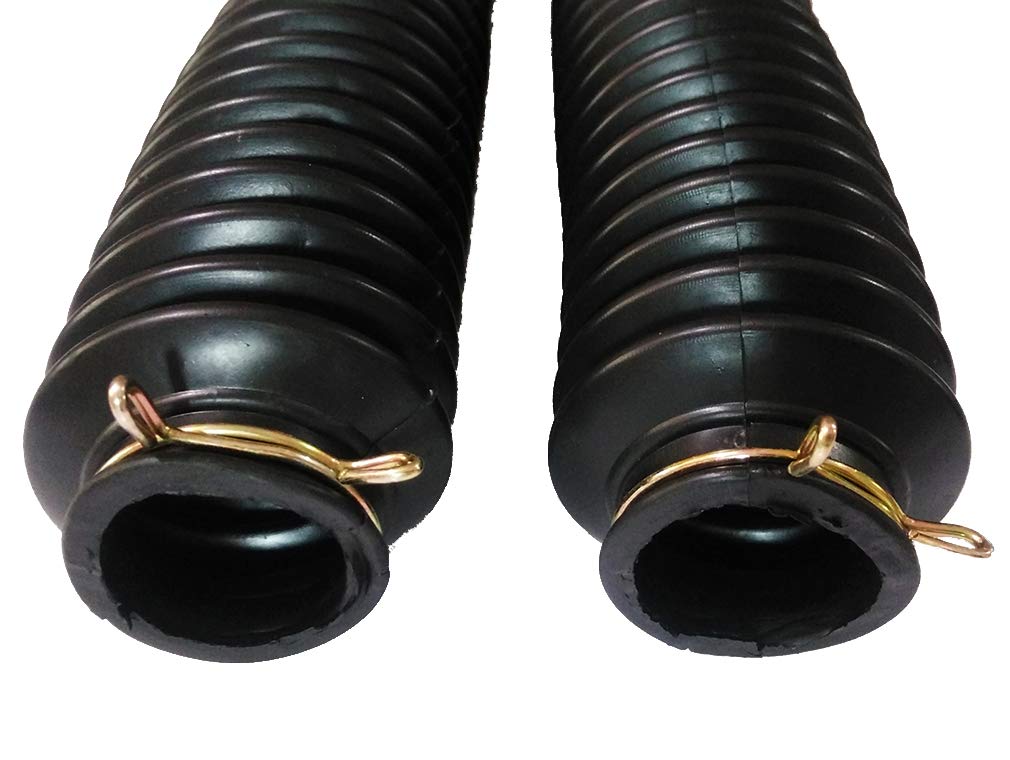 Black Rubber Motorcycle Fork Boots Sleeve Cover - 30mm 50mm 250mm Accordion Protector for Dirt Bikes & Cruisers - Waterproof Dust Protection for Off-Road Riding & Daily Commuting