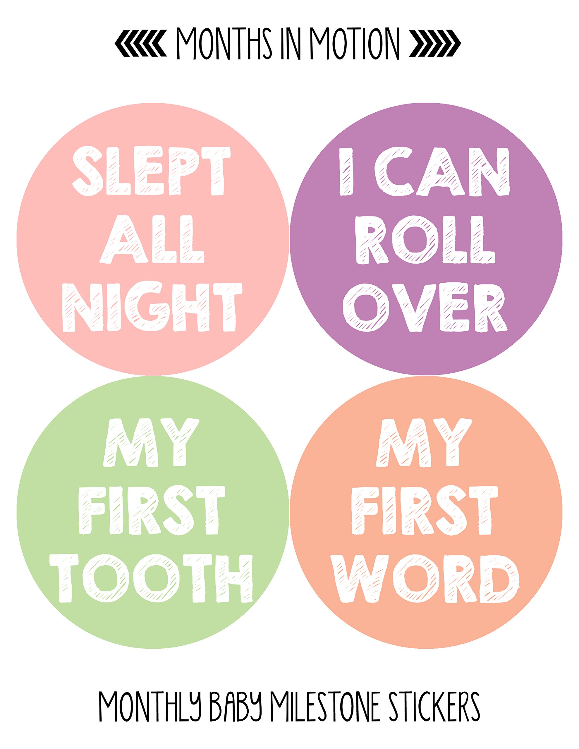 Baby Monthly Milestone Stickers Set of 20 - Newborn Girl Growth Tracking Stickers - Cute Photo Props for First Year Development - Perfect for Baby Photo Albums, Scrapbooking & Monthly Milestone Photos
