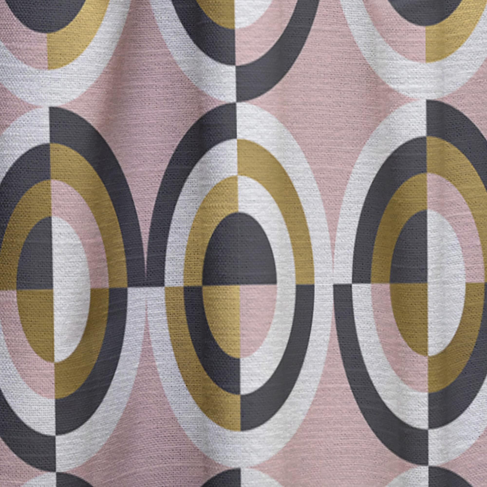 DesignQ Abstract Geometric Circular Retro Blackout Curtains - Thermal Insulated Single Panel (52x63 inches) for Bedroom & Living Room - Perfect for Home Decor, Noise Reduction & Light Blocking