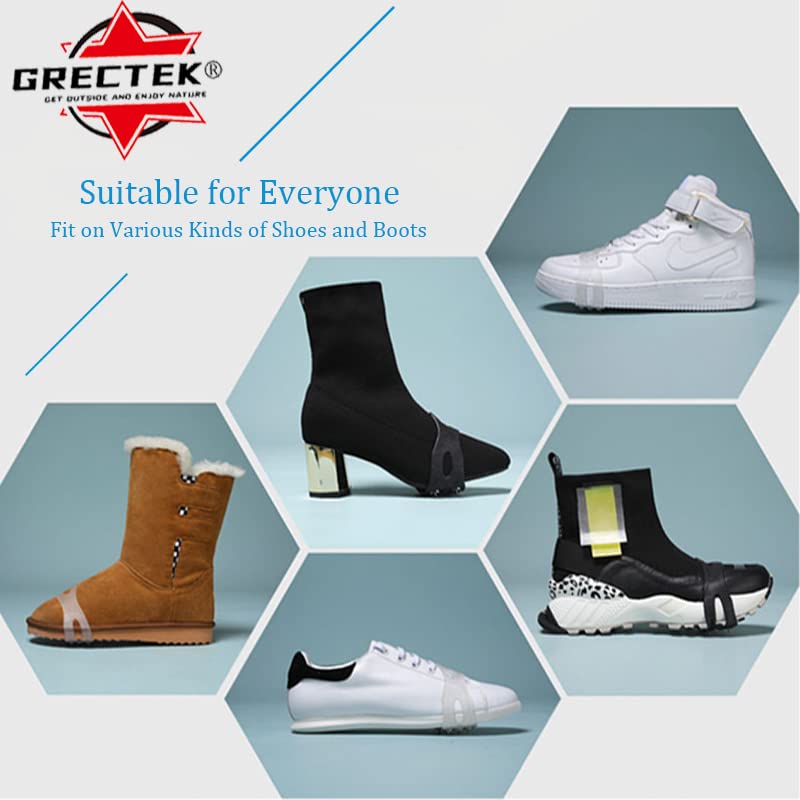 GT05 Non-Slip Ice & Snow Cleats for Shoes & Boots - Stretchable Slip-On Traction Grips with Secure No-Studs Design | Perfect for Winter Hiking, Walking Dogs & Outdoor Activities on Icy Surfaces
