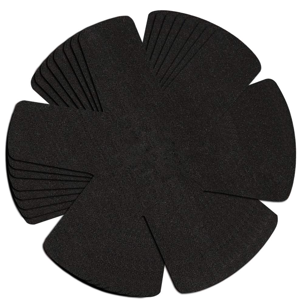 Non-Slip Silicone Pot and Pan Protector Pads - 8 Pack Black Kitchen Cabinet Shelf Liners for Organizing Cookware - Perfect for Drawer, Cabinet & Countertop Protection