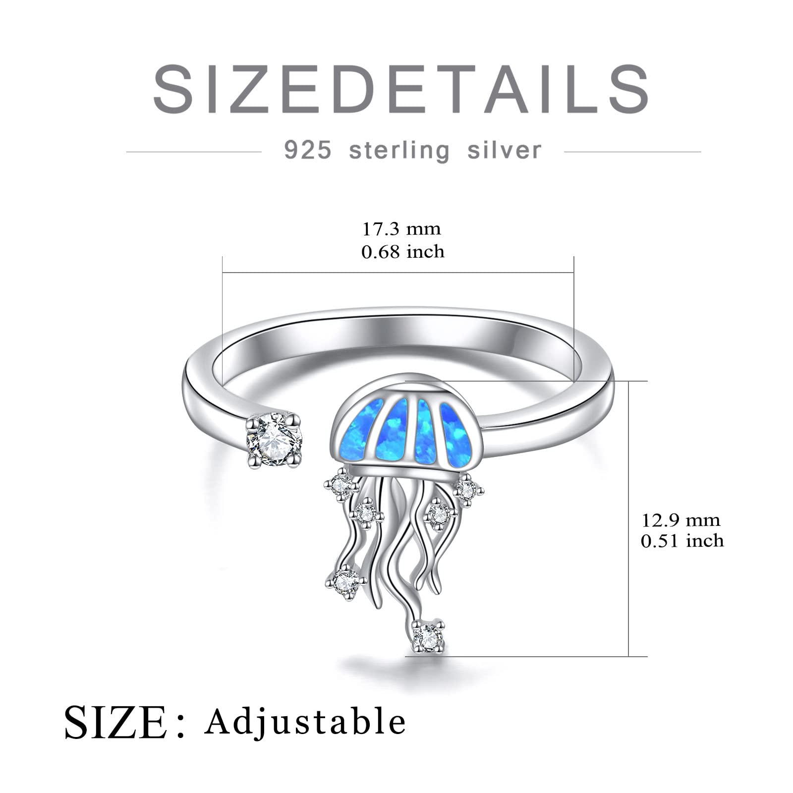 WINNICACA S925 Sterling Silver Adjustable Open Rings for Women - Cute Animal Design, Elegant Finger Rings, Perfect Birthday Gift for Her | Ideal for Casual Wear, Parties, and Special Occasions