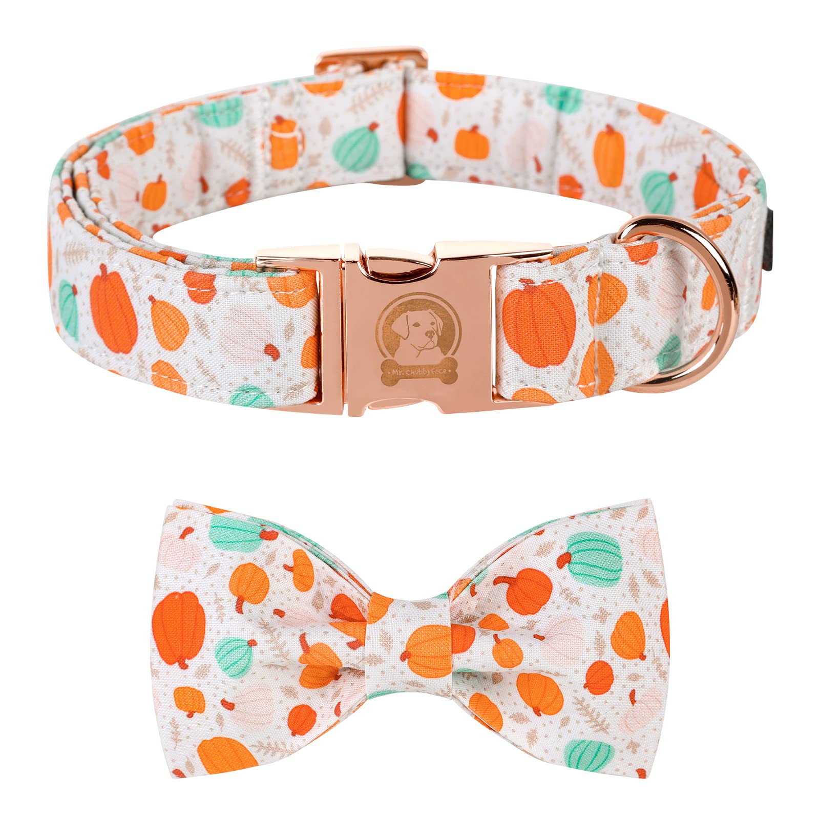 Halloween Dog Collar Bow Tie - Adjustable Pumpkin Pet Collar for Small Medium Large Dogs | Cute Costume Accessory for Puppies & Adult Dogs | Perfect for Halloween Parties & Pet Photo Shoots