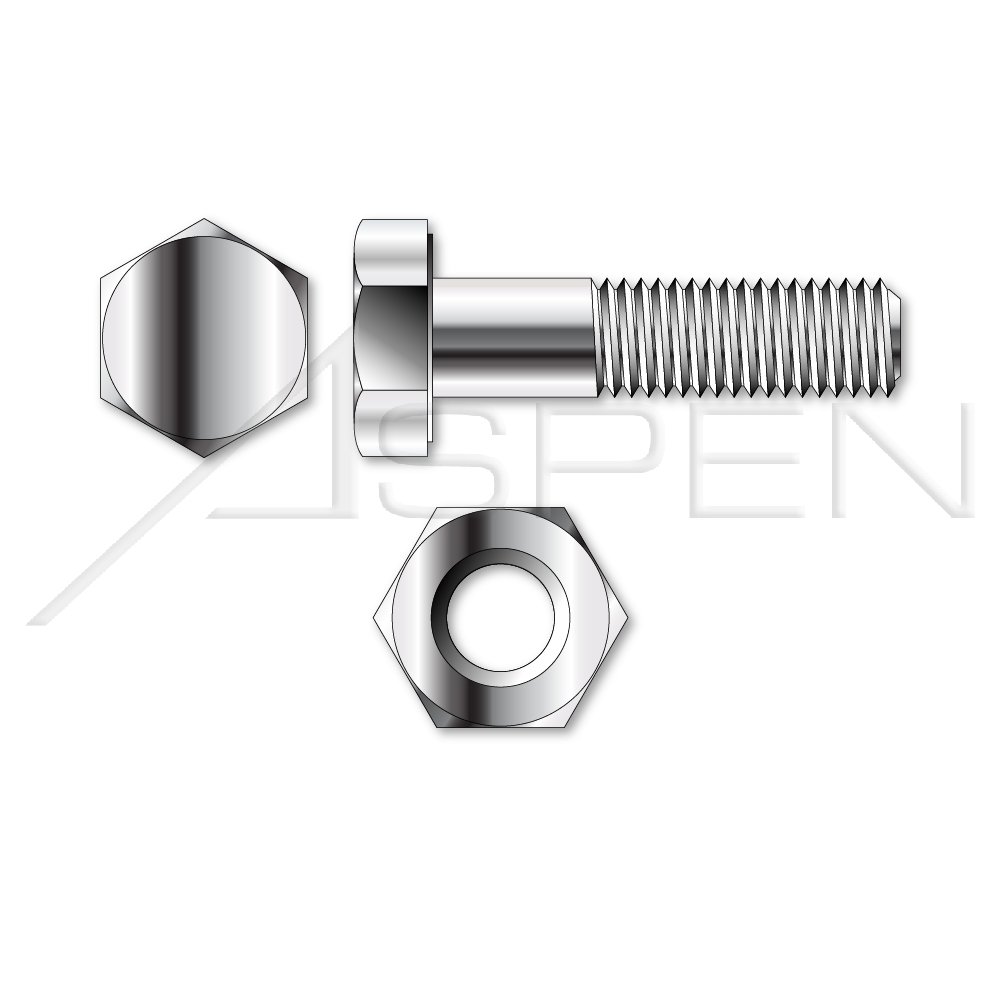 7/8-9 x 10 Hex Cap Screws and Hex Bolts Set with Matching Nuts, Stainless Steel 18-8, 7-Piece Kit, Free USA Shipping - Ideal for Construction and Machinery Assembly