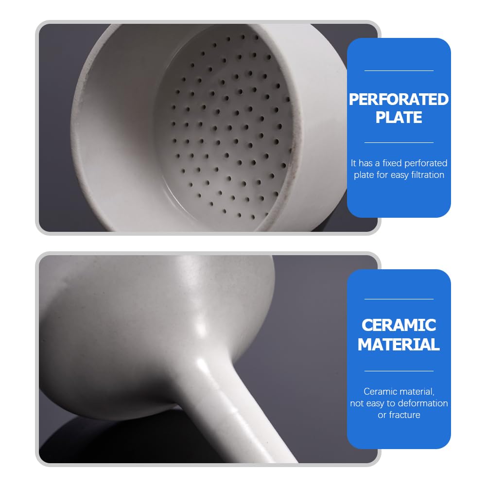 Premium Porcelain Buchner Funnel - Laboratory Grade Filtration Funnel for Chemistry Experiments & School Science Labs | Ideal for Vacuum Filtration, Organic Chemistry, and Student Lab Equipment