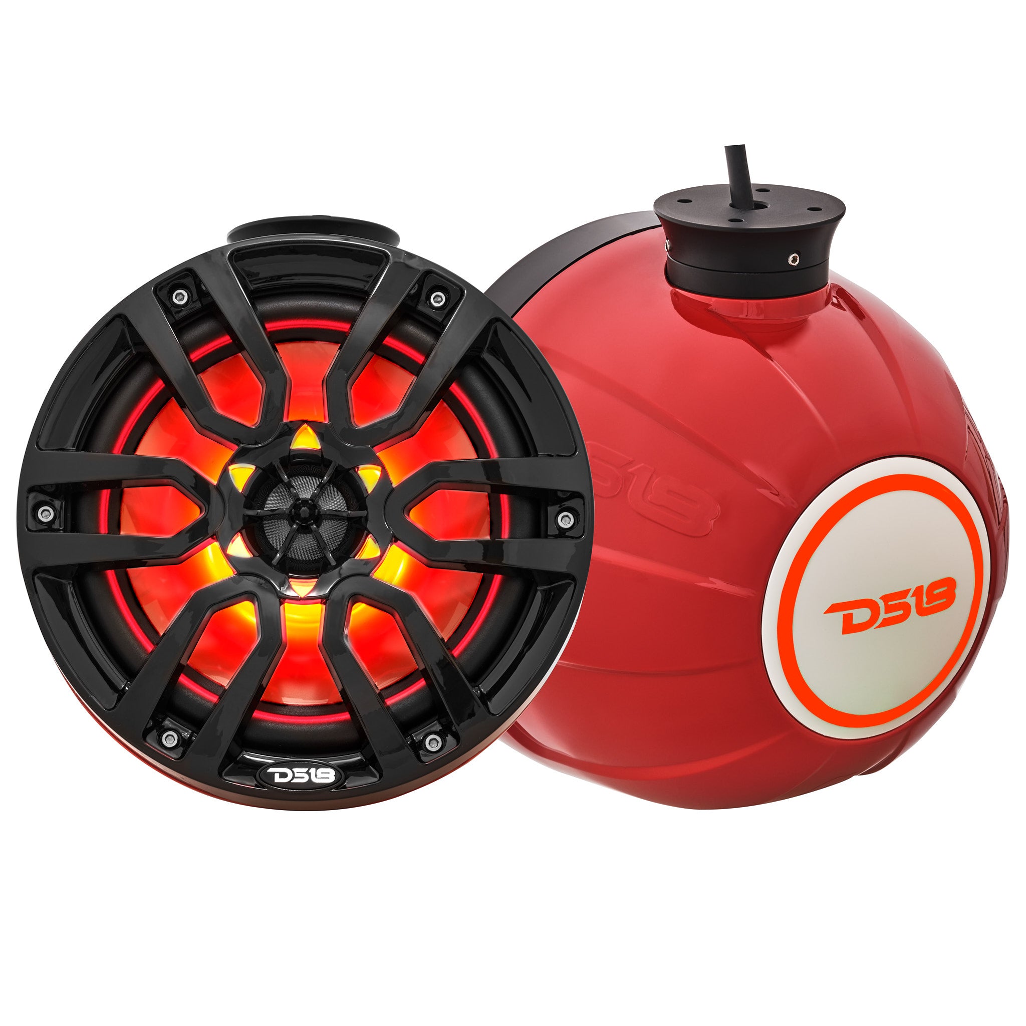 NXL 8 Pod 375W Marine Speaker with RGB LED Lights - Waterproof Bluetooth Audio System for Jet Skis, Boats & Outdoor Parties (Pair)