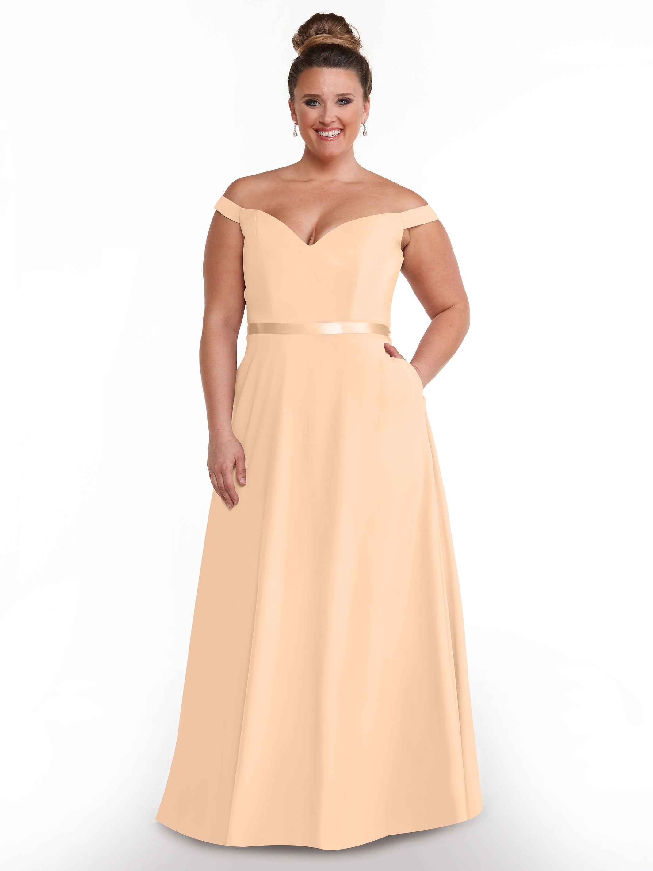 Off Shoulder A-Line Chiffon Bridesmaid Dress with Sash - Elegant & Flowy for Weddings, Parties & Special Occasions
