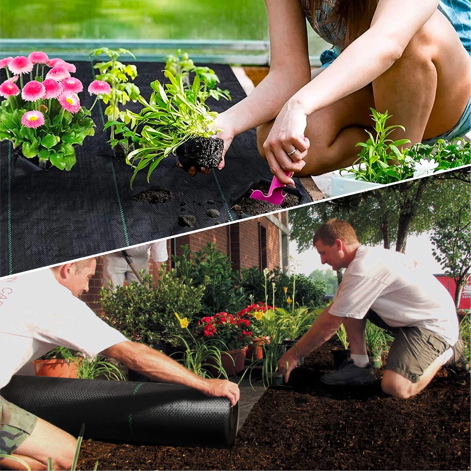 5ft x 500ft Heavy Duty Weed Barrier Landscape Fabric - Premium Weed Block Gardening Mat with Free Scissors & Gloves - Durable Ground Cover for Vegetable Gardens, Flower Beds & Landscaping Projects - Stops Weeds Naturally for Healthier Plants