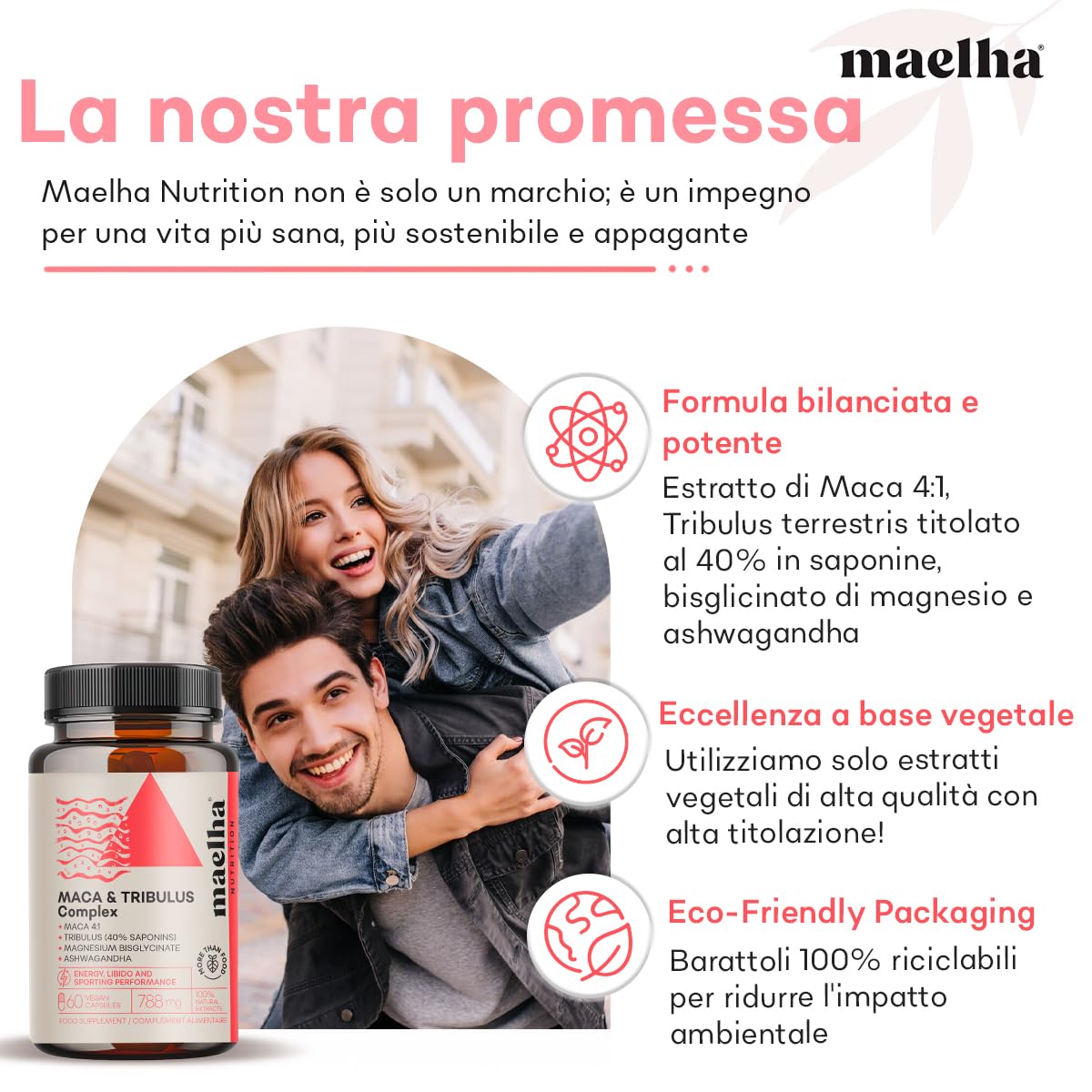 Natural Maca and Tribulus Complex Supplement for Men & Women - 60 Capsules | 100% Herbal Energy Booster, Vitality & Libido Support | Perfect for Fitness, Workout Recovery & Daily Wellness