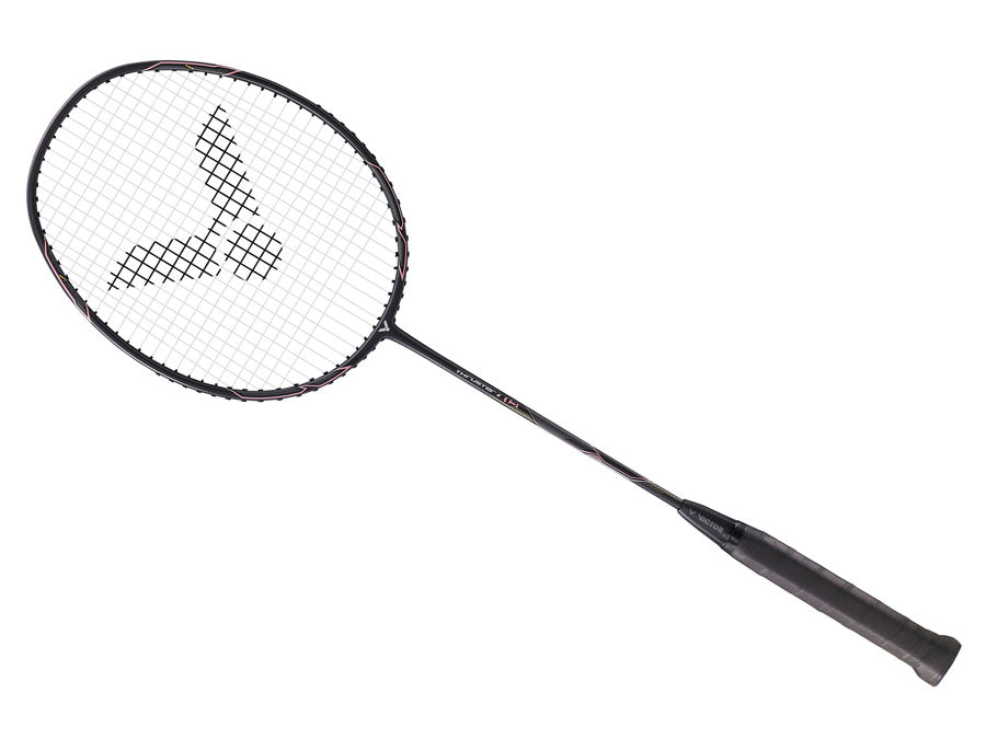 Victor Thruster K 1H Pre-Strung Badminton Racket - Lightweight Carbon Fiber Shuttlecock Racket for Professional & Recreational Play - Perfect for Tournaments, Training & Backyard Games