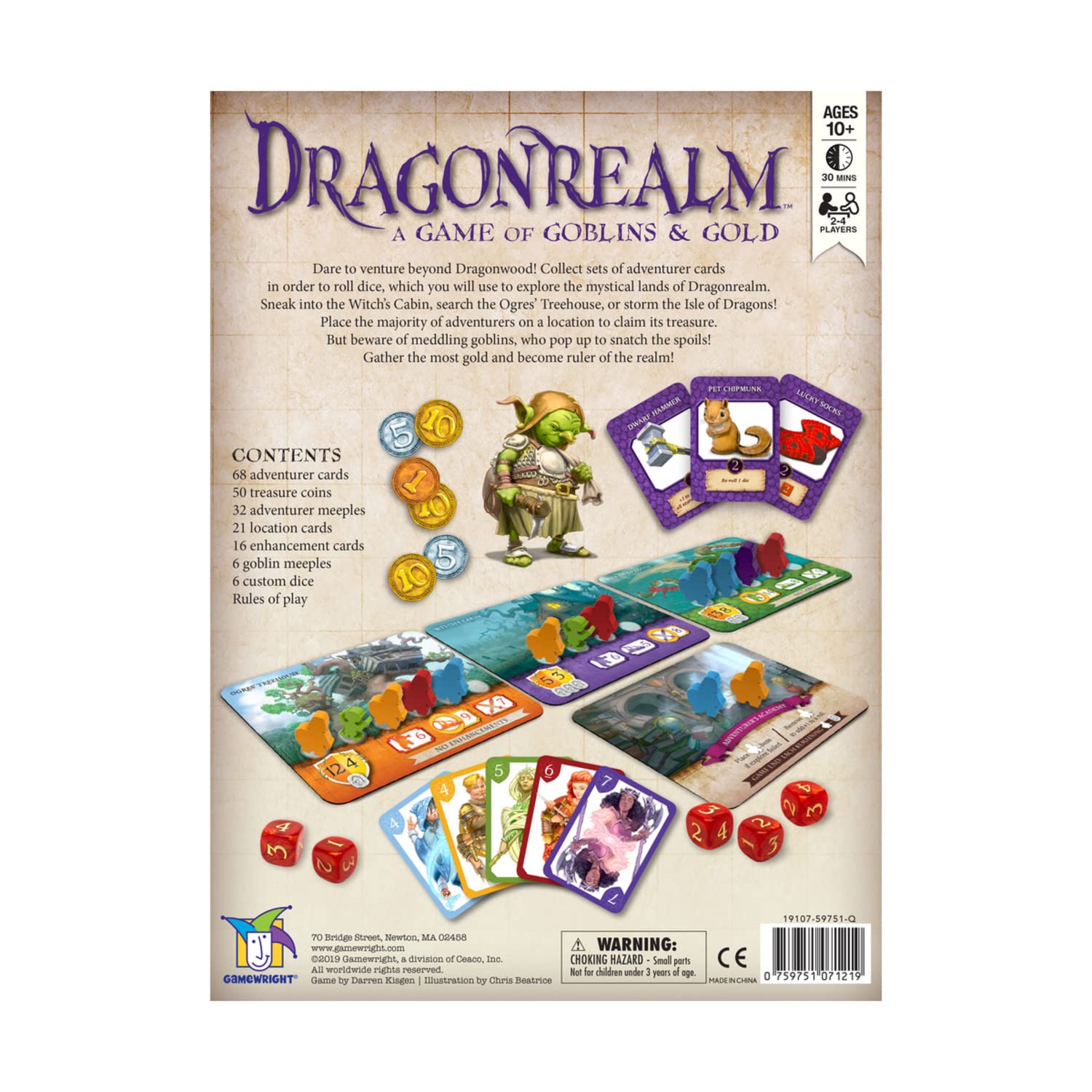 Dragonrealm Strategy Card & Dice Game - Adventure Board Game with Goblins & Gold for Family Game Night | Fantasy RPG Game for Kids & Adults