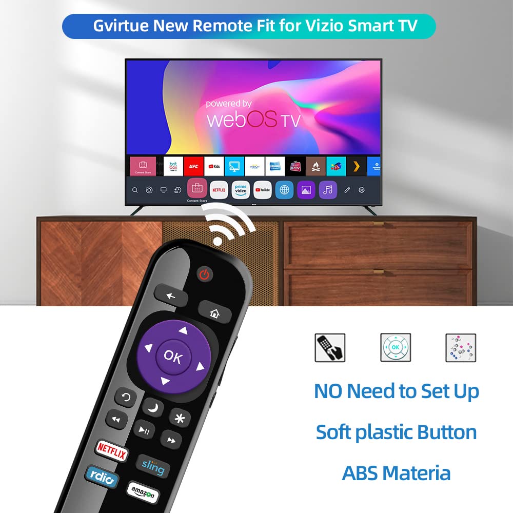 Gvirtue Universal Roku Remote Replacement for RCA Roku Smart TVs (32-70 inch) - Compatible with 4K UHD HDR LED LCD Smart TVs | Perfect for Streaming, Gaming & Home Entertainment