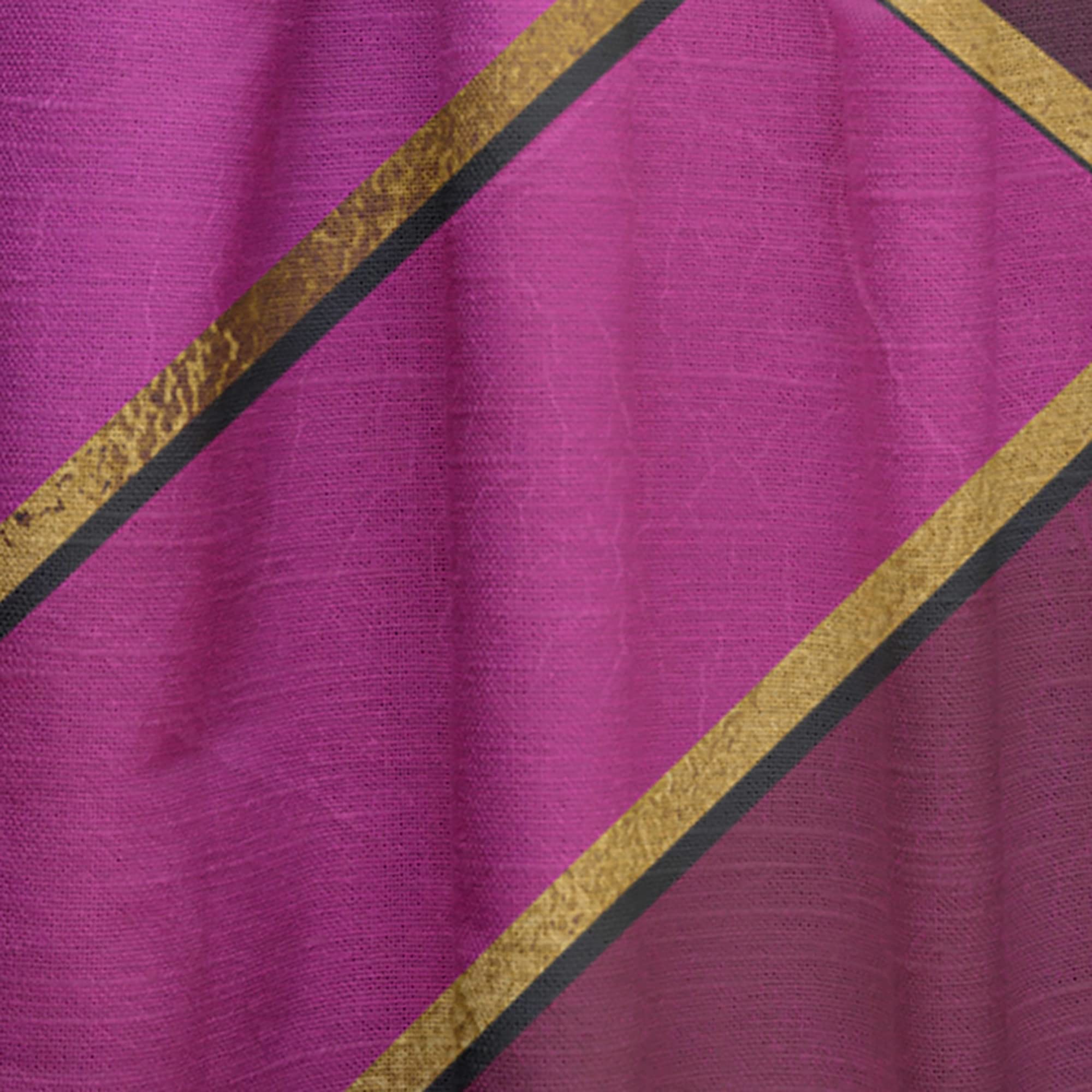 Yellow Geometric Triangle Pink Curtains - Thermal Insulated Single Panel 52x90 Inches - Bedroom & Living Room Window Drapes for Modern Home Decor