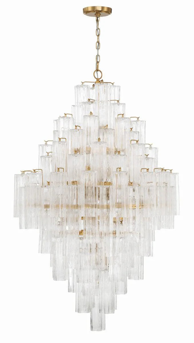 Addis Diamond Chandelier 49 Inch Height - Modern Crystal Ceiling Light Fixture for Dining Room, Living Room, Bedroom & Entryway