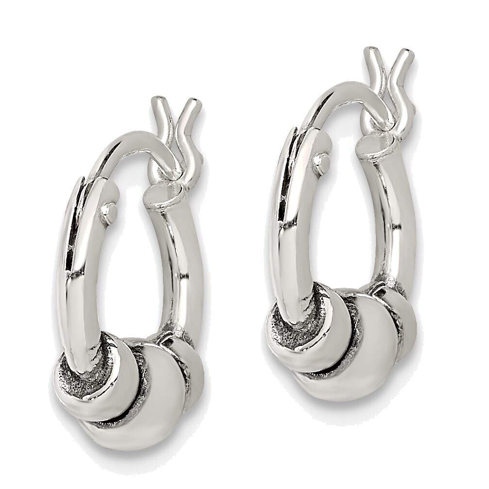 Antiqued Solid Sterling Silver Beaded Hoop Earrings for Women | Vintage Style Jewelry | Perfect for Parties, Weddings & Everyday Wear