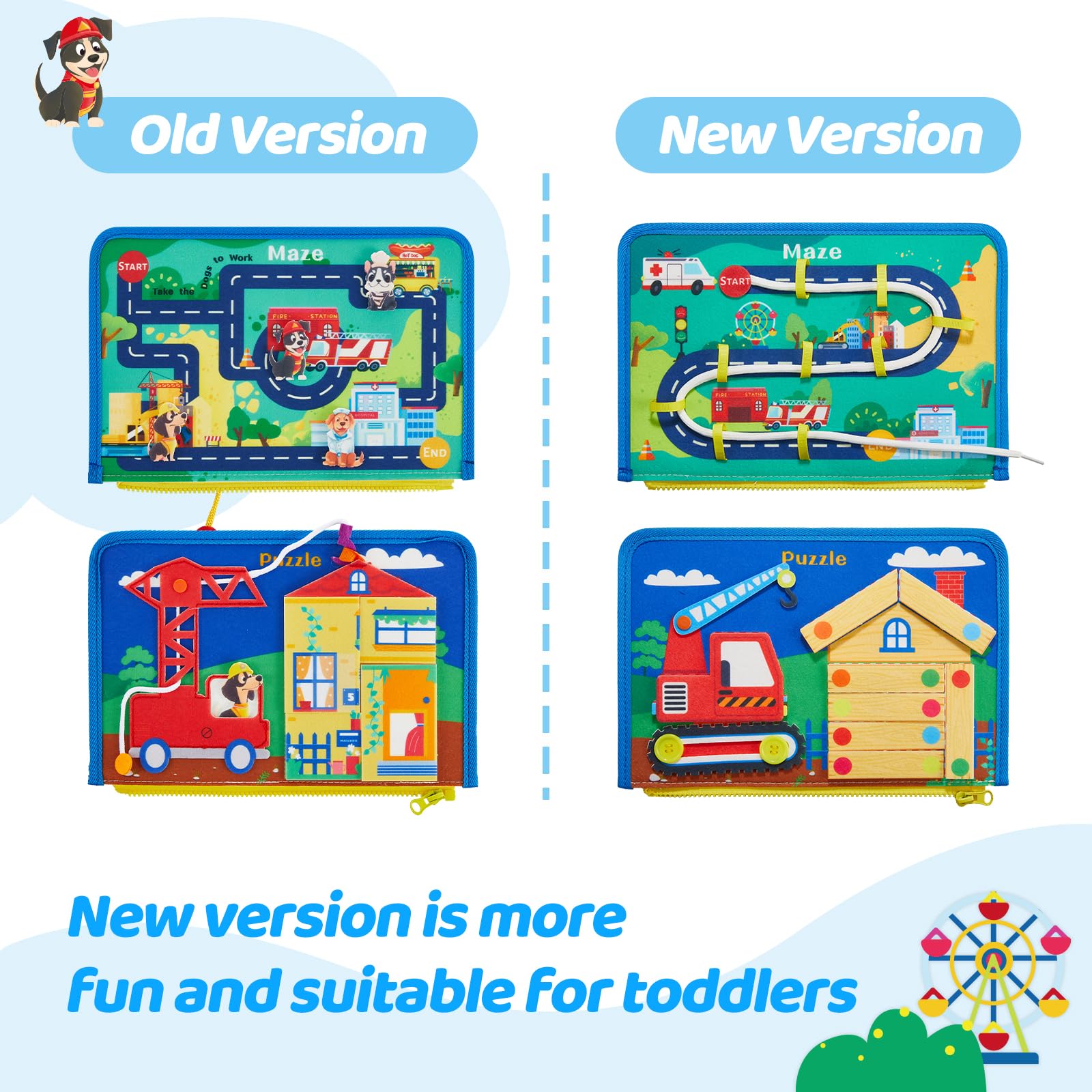 Montessori Busy Board for Toddlers 3-4 Years Old - Sensory Learning & Educational Activity Toy - Travel Toys for Airplane & Car - Pretend Play Gift for Boys & Girls Birthday (Perfect for Preschool Learning, Road Trips & Air Travel)