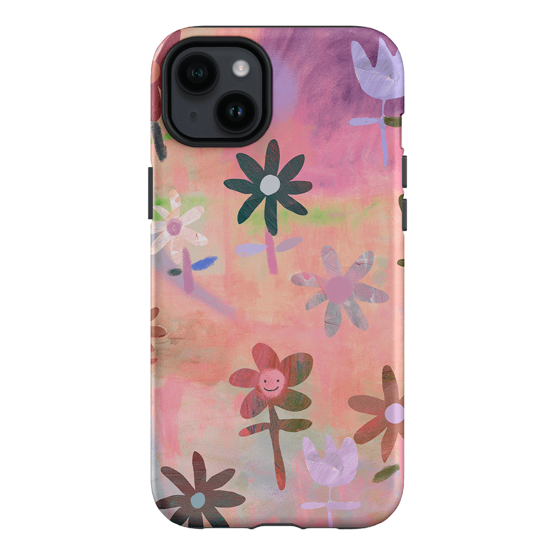 Premium Lazy Daisy Floral Phone Case - Shockproof & Slim Design for iPhone 15/14/13/12/Pro/Max - Perfect for Everyday Use, Travel & Outdoor Activities