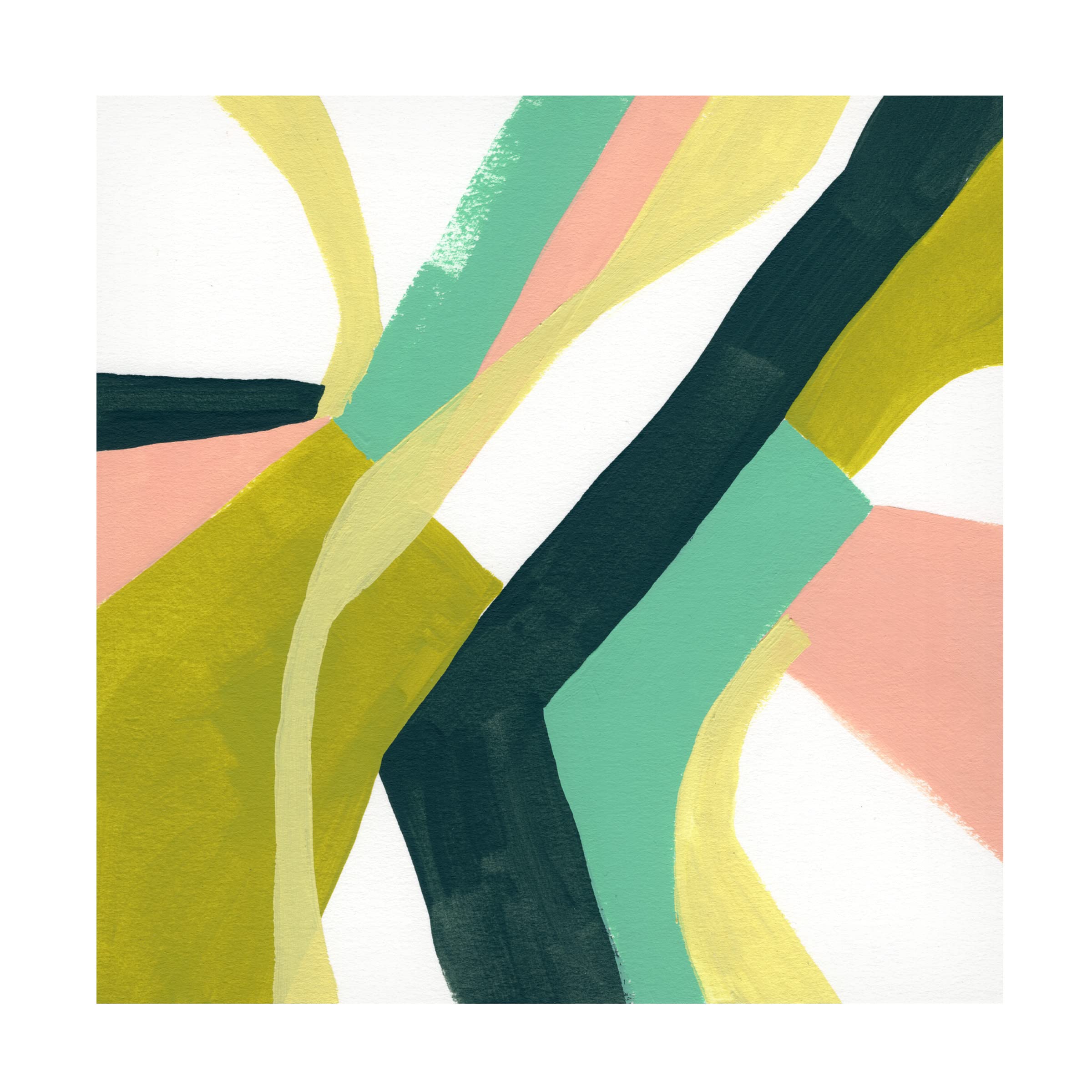 Trademark Fine Art 'Ribbon Relief I' Canvas Wall Art by June Erica Vess - Modern Abstract Painting for Living Room, Bedroom & Office Decor