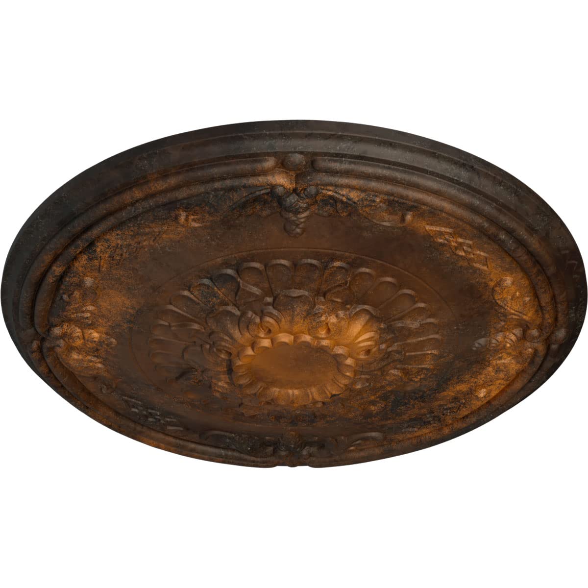 Ekena Millwork Athens Ceiling Medallion - Hand-Painted Rustic Finish - Perfect for Dining Room, Bedroom & Living Room Ceiling Decor