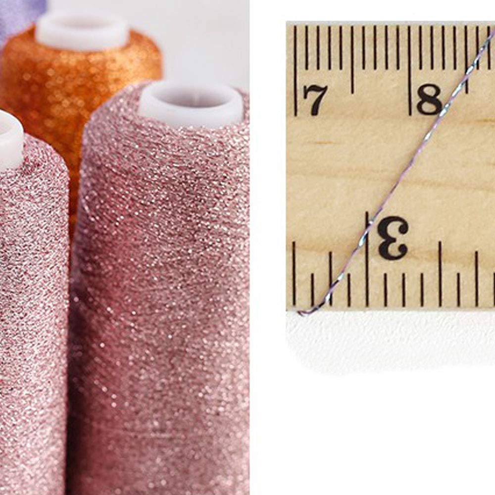 Shiny Glitter Crochet Yarn - Green & Red Sparkle Knitting Yarn for Sweaters, DIY Scarves, Shawls, Doll Clothes - 50g Lurex Thread (Perfect for Holiday Crafts, Gift Making & Festive DIY Projects)