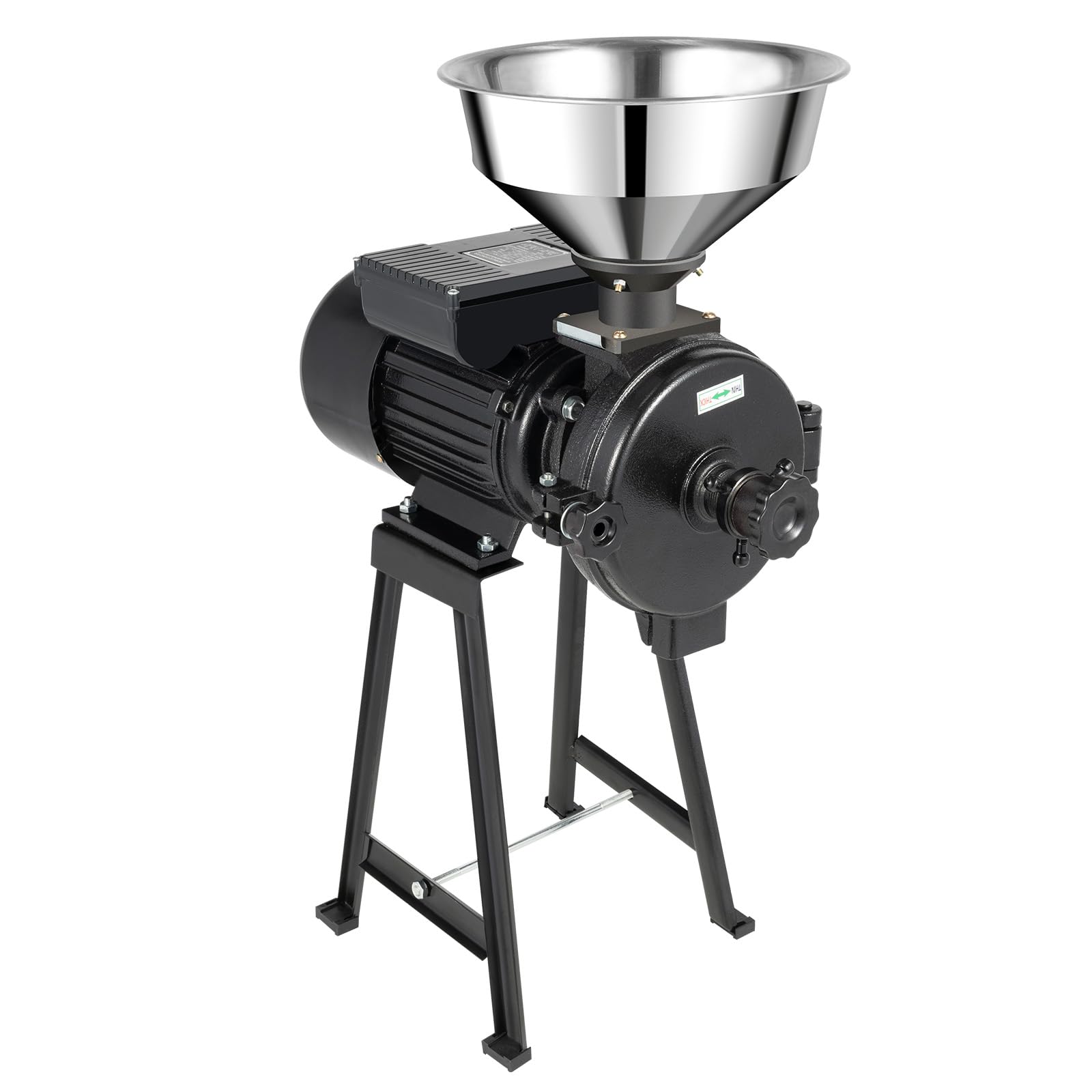 1500W Commercial Electric Grain Mill Grinder - Stainless Steel Wheat, Corn, Rice, Coffee Flour Milling Machine for Home & Bakery Use - 1400r/m, 110V (Perfect for Grinding Grains, Spices & Making Fresh Flour)