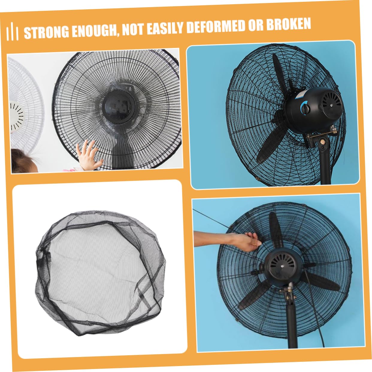 8-Piece Elastic Fan Guard Set - Round Plastic Mesh Fan Cover for Summer Cooling - Perfect for Ceiling, Table, and Floor Fans