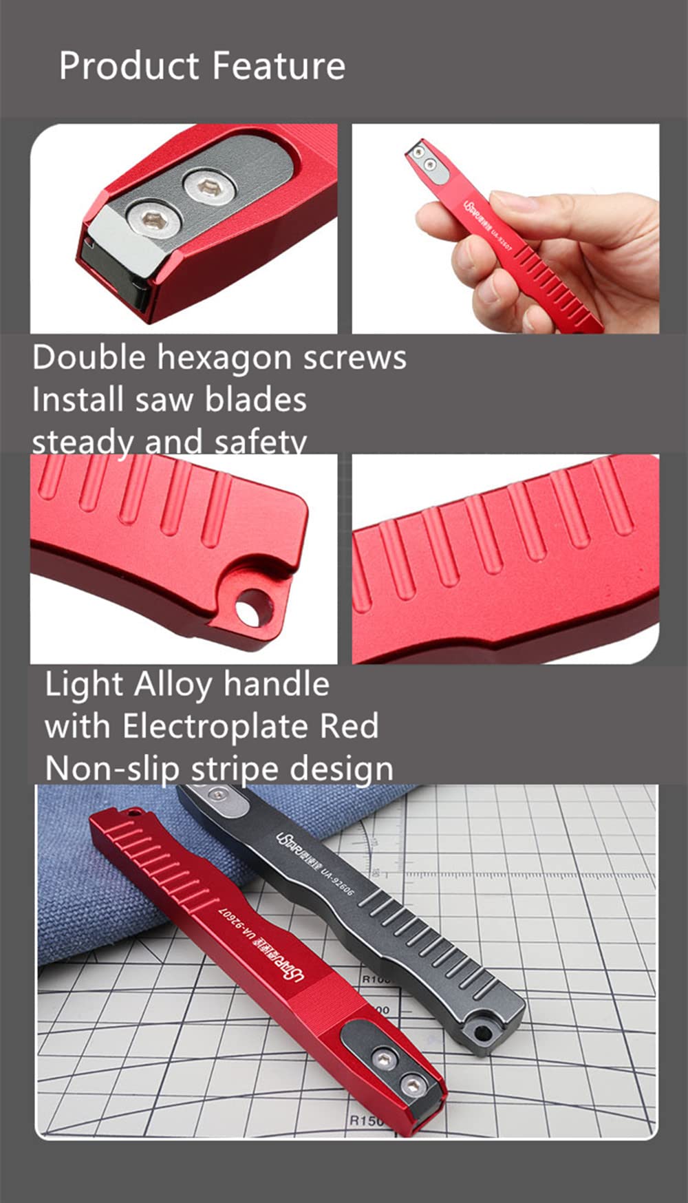 Mini Hand Saw & Modeling Knife Set - Precision Hobby DIY Razor Saw for Crafting, Plastic Models, Tree Limb Cutting - Perfect for Woodworking, Model Building, and DIY Projects (Thin Double Hand Saw Kit)