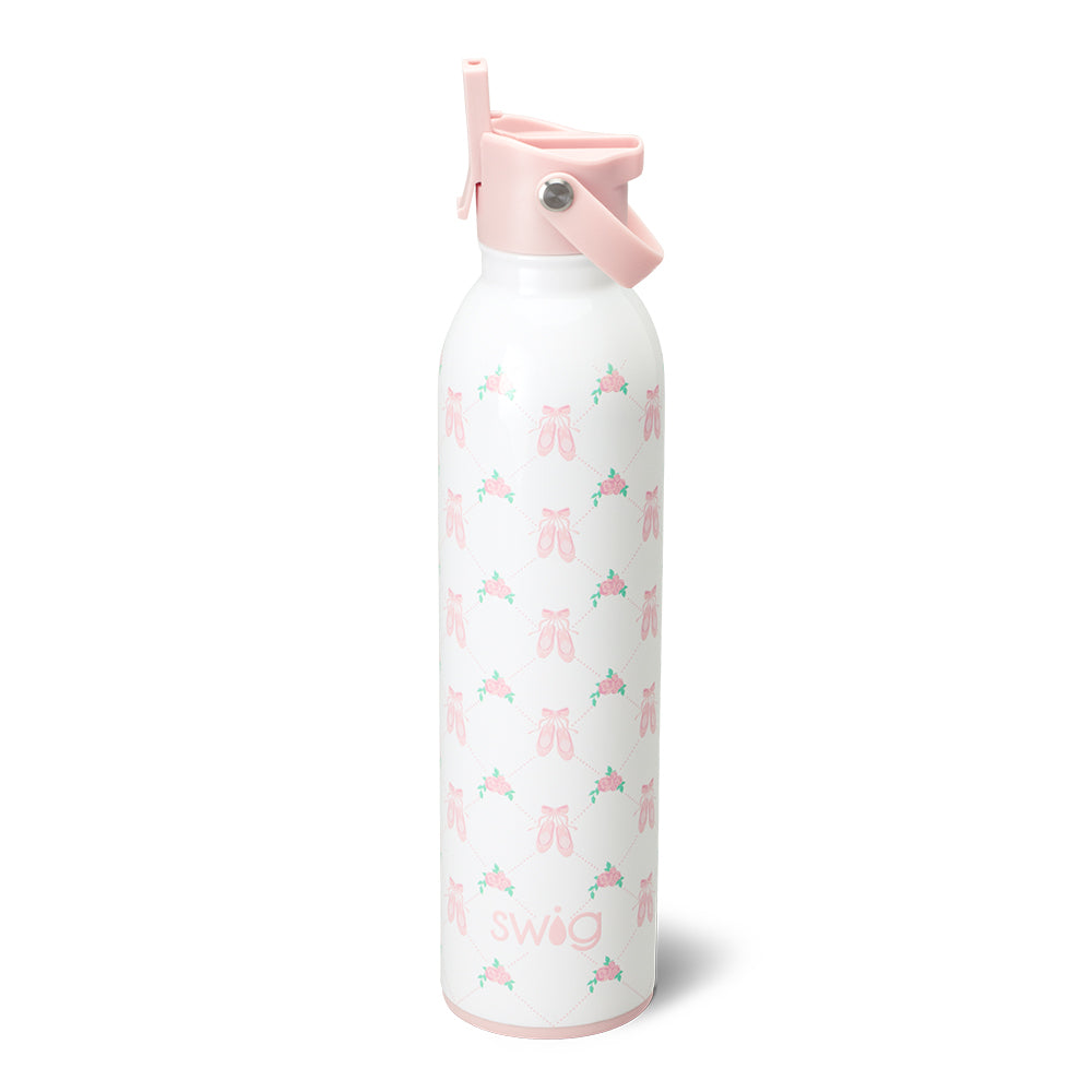 On Pointe Flip + Sip Water Bottle 26oz - Leakproof Stainless Steel Insulated Tumbler for Gym, Yoga & Outdoor Activities