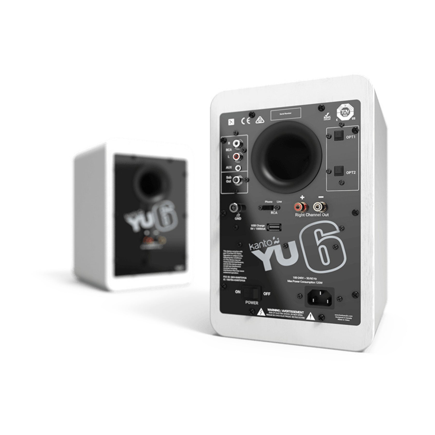 Kanto YU6 Powered Bluetooth Bookshelf Speakers with Phono Preamp - High-Quality Audio for Vinyl Records, Desktop, and Home Theater - Open Box Clearance Deal