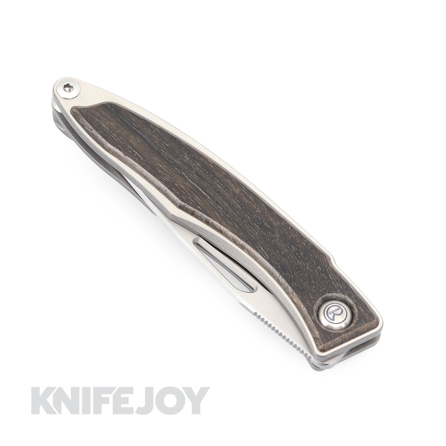 Chris Reeve Knives Mnandi Drop Point Blade with Bog Oak Inlay Handles - Left Handed Folding Pocket Knife (Hole in Blade) - Perfect for EDC, Outdoor Adventures & Collectors
