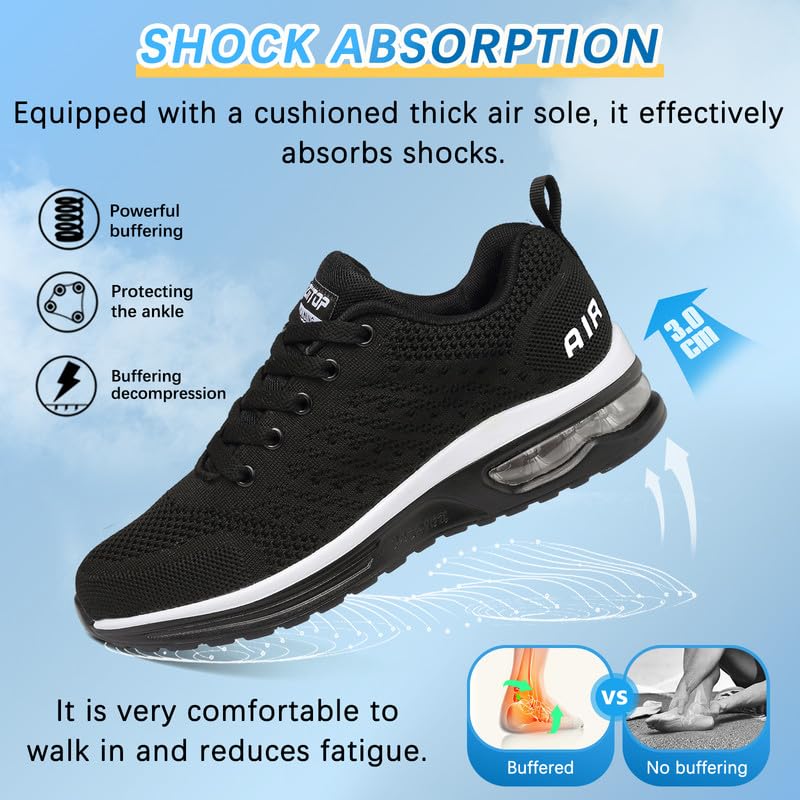 Women's Running Shoes - Lightweight Air Cushion Athletic Sneakers with Breathable Mesh for Walking, Training & Gym Workouts | Non-Slip Tennis Shoes for Jogging & Casual Wear