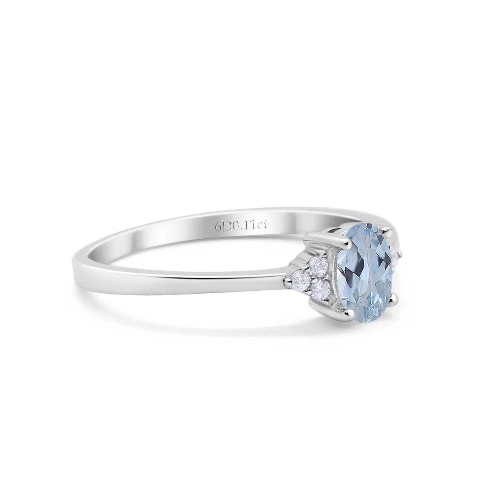 14K Gold 0.87ct Art Deco Oval 7mmx5mm G SI Diamond Engagement Ring for Women - Elegant Wedding Band, Anniversary Gift, Promise Jewelry for Brides & Fiancées