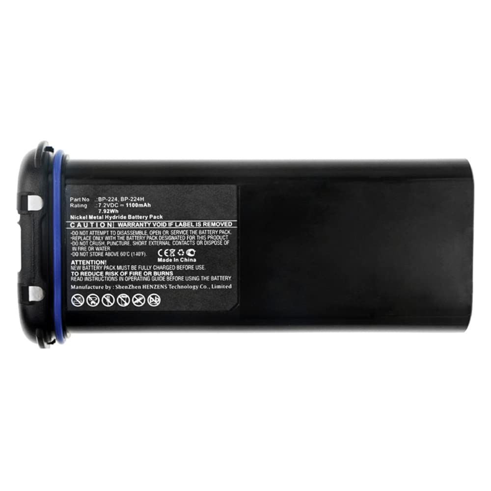 Synergy Digital 2-Way Radio Battery - Ni-MH 7.2V 1100mAh High Capacity Replacement for Icom IC-M2A & BP-224 | Perfect for Marine, Outdoor Adventures & Emergency Communication